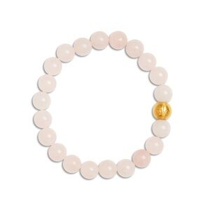 ALO yoga rose quartz and black onyx bracelet